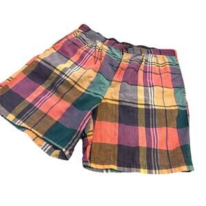 Vintage J. Crew Oarsman Madras Inspired 100% Cotton Plaid Shorts Men's Size 36